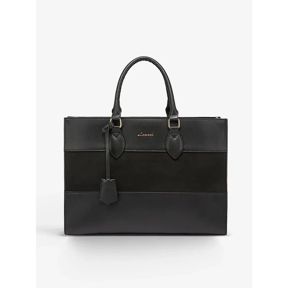 Lovevook Colorblock Vegan Leather Laptop Briefcase Tote Bag
